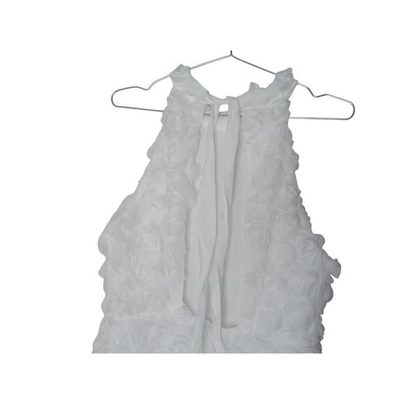 New Lulus White Applique Halter Sleeveless Mini Dress- SZ L- missing waist tie - Picture 7 of 8